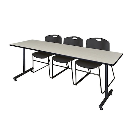 Kobe Rectangle Training Table, 84" W, 29" H, Laminate Top, Maple MKTRCT8424PL44BK